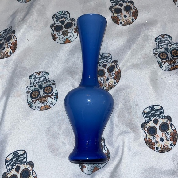 BLUE OPALINE GLASS VASE - Picture 1 of 4